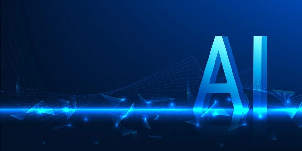 Artificial Intelligence Technology, Concept, Neural Network, Smart Processo.. Illustrazione stock