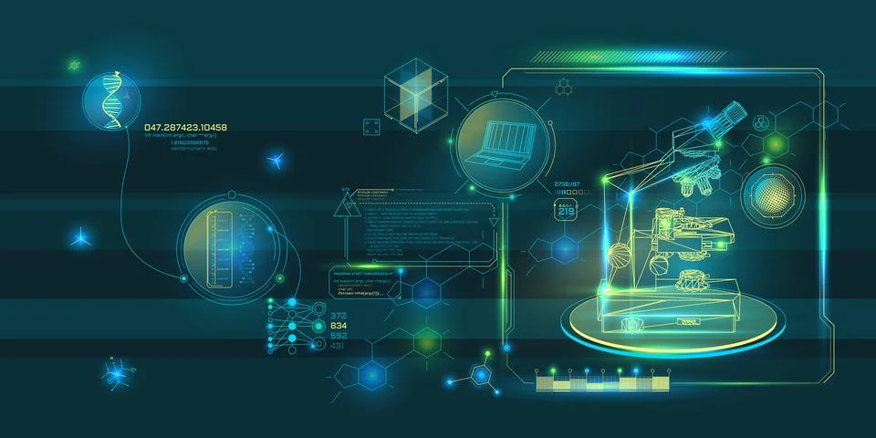 Artificial intelligence technology for diagnosing human health and vital signs Stock Illustration