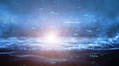Artificial intelligence technology digital word cloud animation Stock Footage 337190192