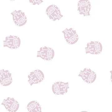 Artificial intelligence technology glyph seamless pattern Illustrazione stock