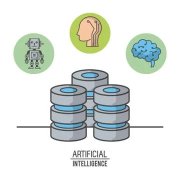 Artificial intelligence technology Illustrazione stock