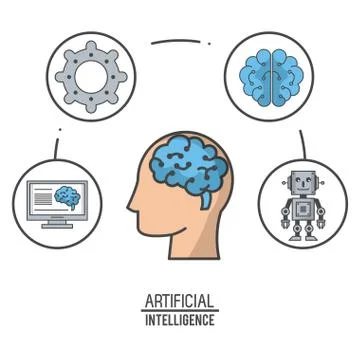 Artificial intelligence technology Stockillustratie