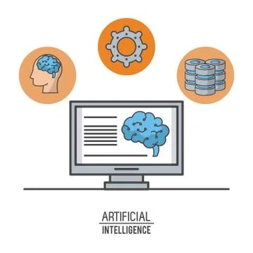 Artificial intelligence technology Illustrazione stock