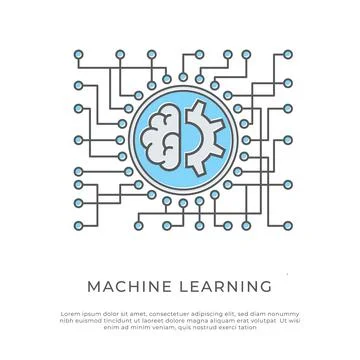 Artificial intelligence technology illustration. Machine learning modern conc Stock Illustration