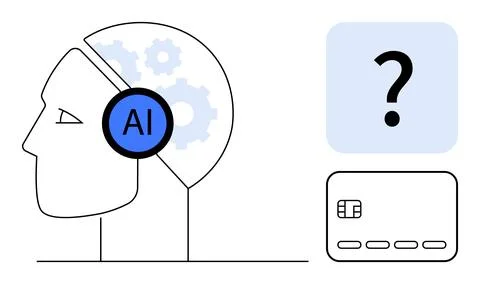 Artificial intelligence, technology integration, decision-making, fintech, pa Stock Illustration