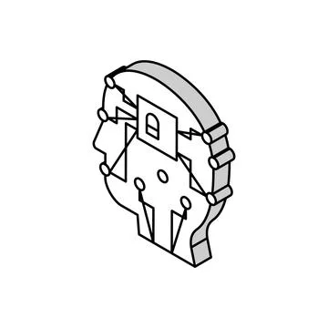 Artificial intelligence technology isometric icon vector illustration Stock Illustration