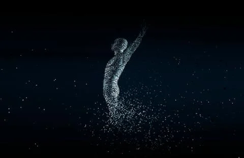 Artificial intelligence technology, jumping Stock Illustration