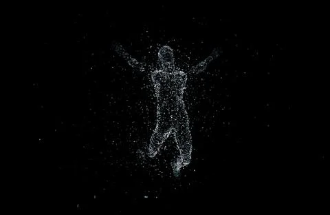 Artificial intelligence technology, jumping Stock Illustration