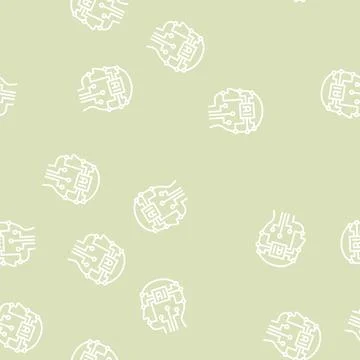Artificial intelligence technology line seamless pattern Stock Illustration