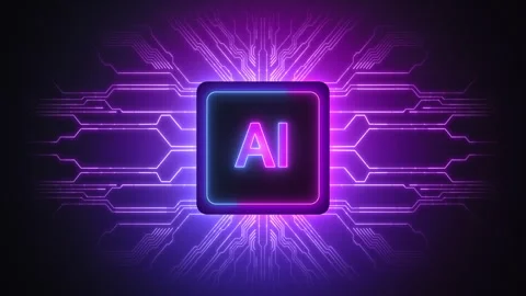 Artificial intelligence technology of machine learning on circuit board Stock Footage 280092648