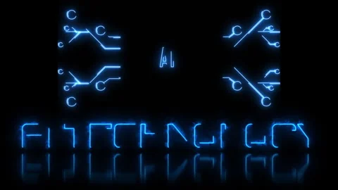 Artificial intelligence technology neon light animation Stock Footage 333409410