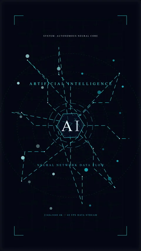 Artificial intelligence technology network loop motion graphic Stock Footage 347556018