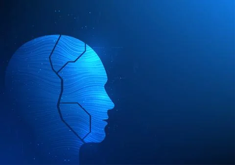 Artificial intelligence technology or AI, a mechanical brain robot with a d.. 스톡 일러스트