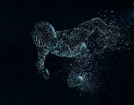 Artificial intelligence technology, running 库存插图