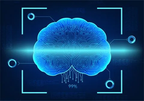 Artificial intelligence technology that scans the brain of an AI, which is .. Stockillustratie