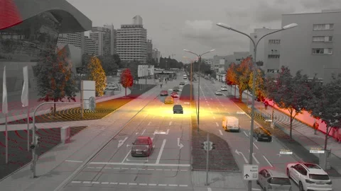 Artificial Intelligence technology in smart city Stock Footage 169954269