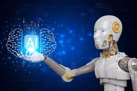 Artificial Intelligence. Technology smart robot AI, artificial intelligence.. Illustrazione stock