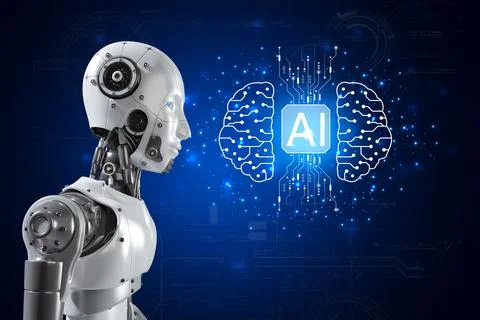 Artificial Intelligence. Technology smart robot AI, artificial intelligence.. Illustrazione stock