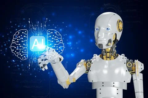 Artificial Intelligence. Technology smart robot AI, artificial intelligence.. Illustrazione stock