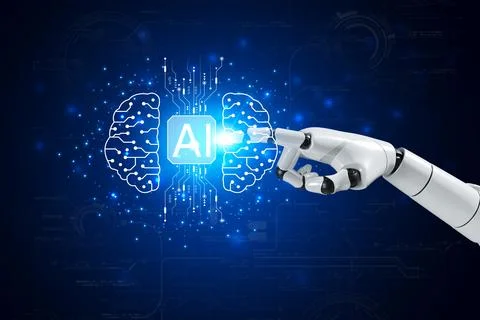 Artificial Intelligence. Technology smart robot AI, artificial intelligence.. Illustrazione stock