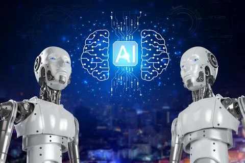 Artificial Intelligence. Technology smart robot AI, artificial intelligence.. Illustrazione stock