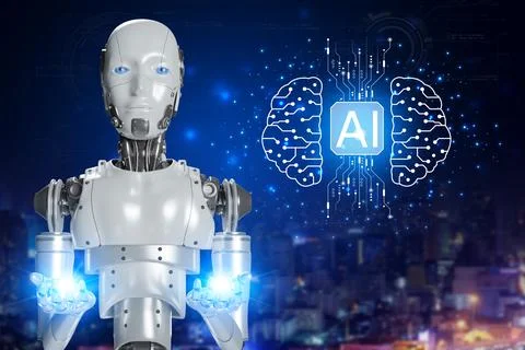 Artificial Intelligence. Technology smart robot AI, artificial intelligence.. Stock Illustration