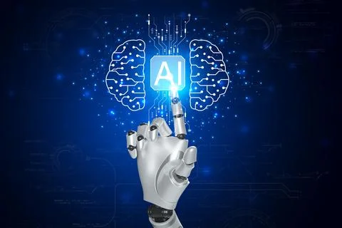 Artificial Intelligence. Technology smart robot AI, artificial intelligence.. Illustrazione stock
