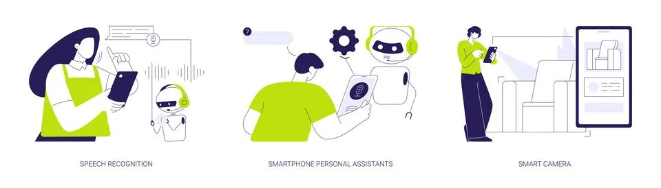 Artificial Intelligence technology use abstract concept vector illustrations. Stockillustratie