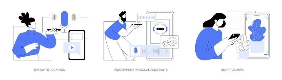 Artificial Intelligence technology use isolated cartoon vector illustrations se Stockillustratie