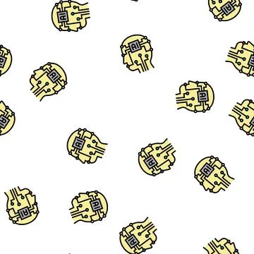 Artificial intelligence technology vector seamless pattern イラスト素材