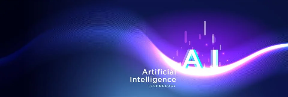 Artificial Intelligence Technology Wave Background Stock Illustration