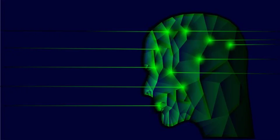 Artificial intelligence. Technology web background. Virtual concept Illustrazione stock