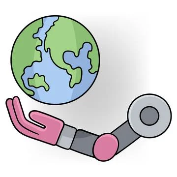 Artificial intelligence technology will rule the world in the future Stock-Illustration