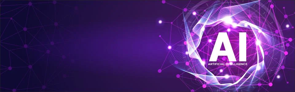 Artificial Intelligence template for ai machine deep learning technology sci-fi 스톡 일러스트