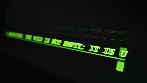 Artificial Intelligence Terminal Displaying Critical Logic Error Warning Stock Footage 334729968