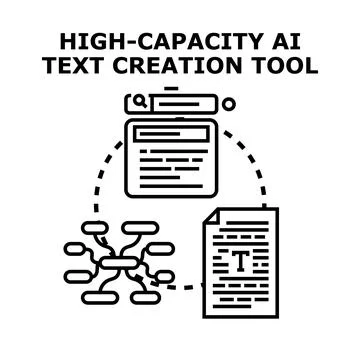 Artificial intelligence text creation tool concept イラスト素材