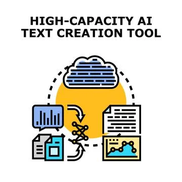 Artificial intelligence text creation tool concept development イラスト素材