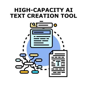 Artificial intelligence text creation tool concept Stock Illustration