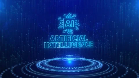 Artificial intelligence Text Cyberspace Future Digital Technology Hologram Stock Footage 294579027