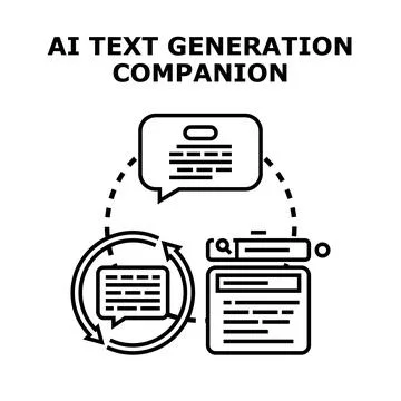 Artificial intelligence text generation companion concept Stock Illustration