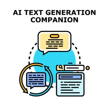Artificial intelligence text generation companion concept Stock Illustration