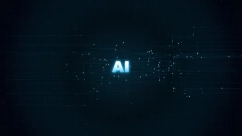 Artificial intelligence text glowing over abstract digital lines and futuri.. Stock Footage 345056014