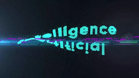 Artificial intelligence text headline title onblack background with rotation Stock Footage 268720125