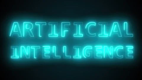 Artificial intelligence text Illustration