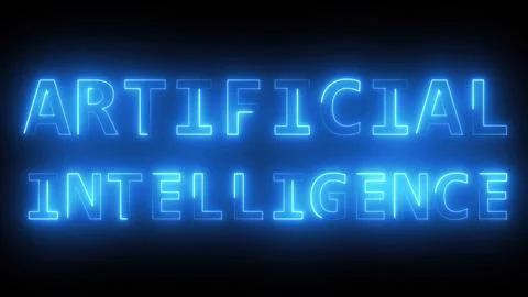Artificial intelligence text Illustration