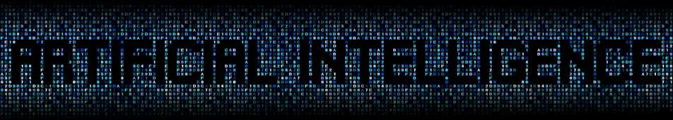 Artificial Intelligence text over hex code illustration Stock-Illustration