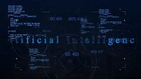 Artificial Intelligence Text on Technology Background Stock Footage 318780716