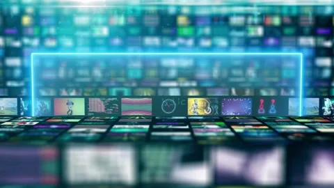 Artificial intelligence theme intro video animation. Background with neon Stock Footage 269201389