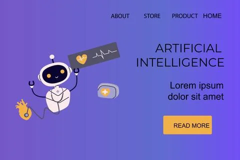 Artificial intelligence themed cyber monday sale banner for online stores Stockillustratie