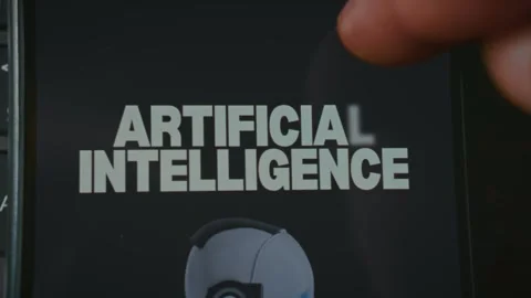 Artificial Intelligence themed graphic presentation created on smartphone Stock Footage 289088205